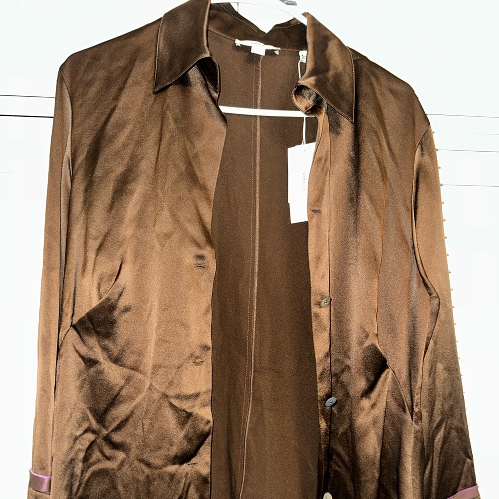 Vince 100% Silk NWT Button Up